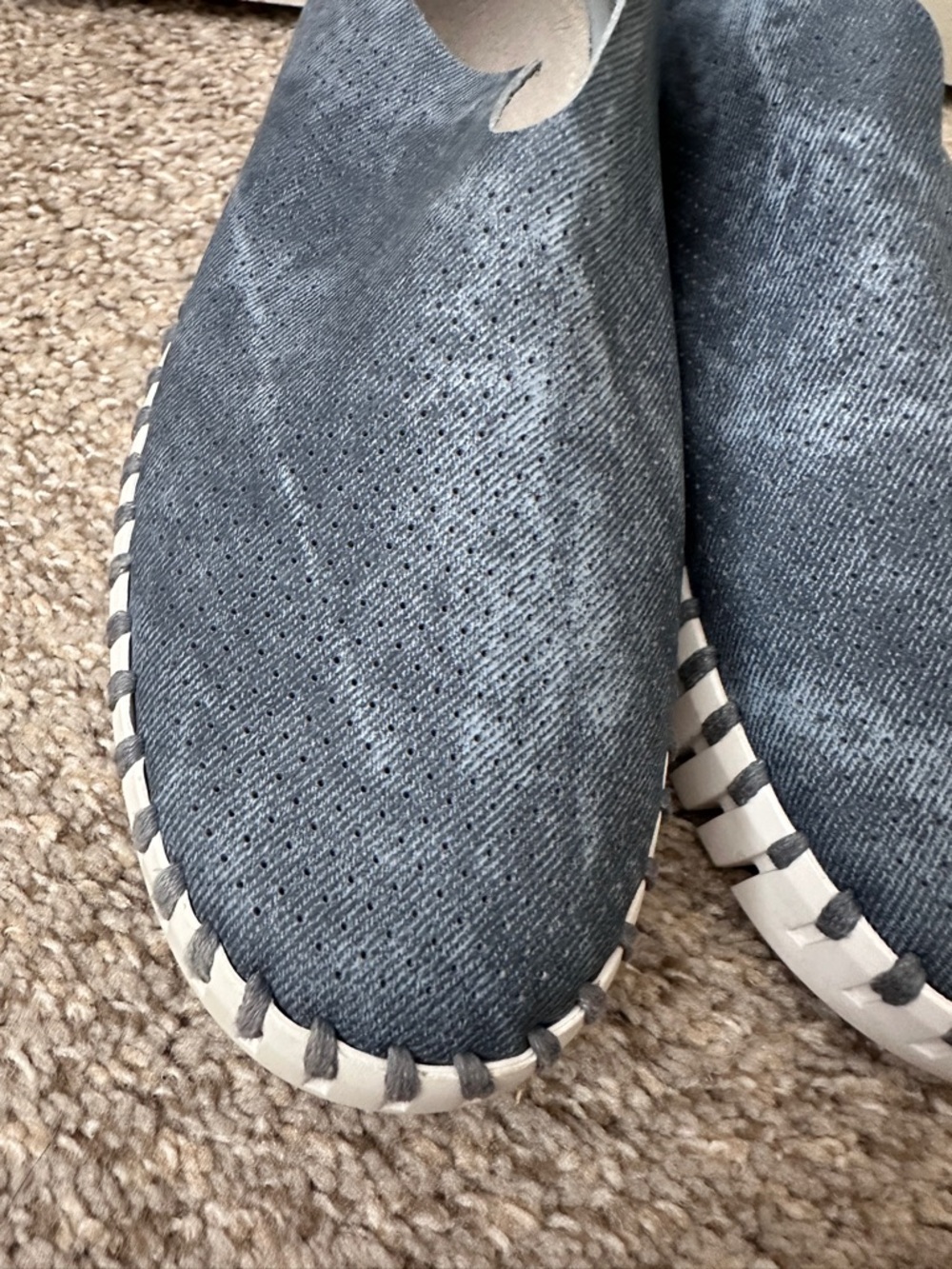 Ilse Jacobsen Tulip 139 Blue Denim Look Slip-on Shoes Women's Size 8.5-9 Boho - Picture 9 of 16
